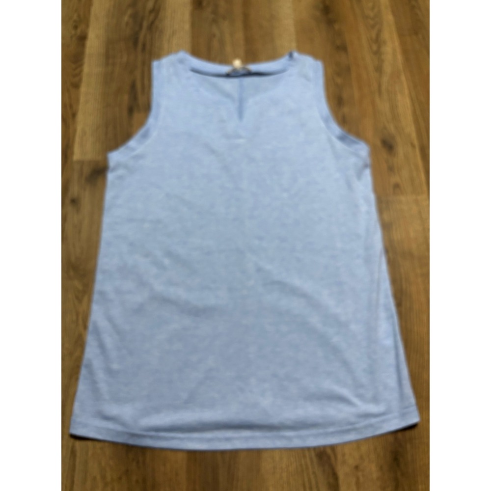 Elsie & Zoey Tank Top Womens Size S Blue Sleeveless Notch Neck Heathered Top